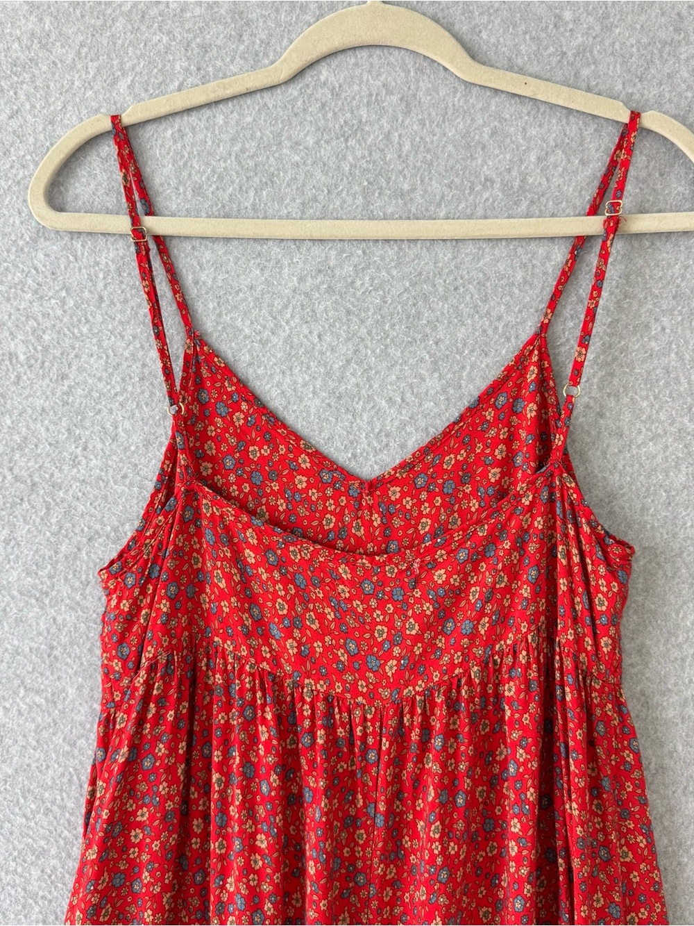 Natural Life Jamie Jumpsuit Romper Wide Leg Red Floral Boho Festival Size Small - Picture 8 of 16